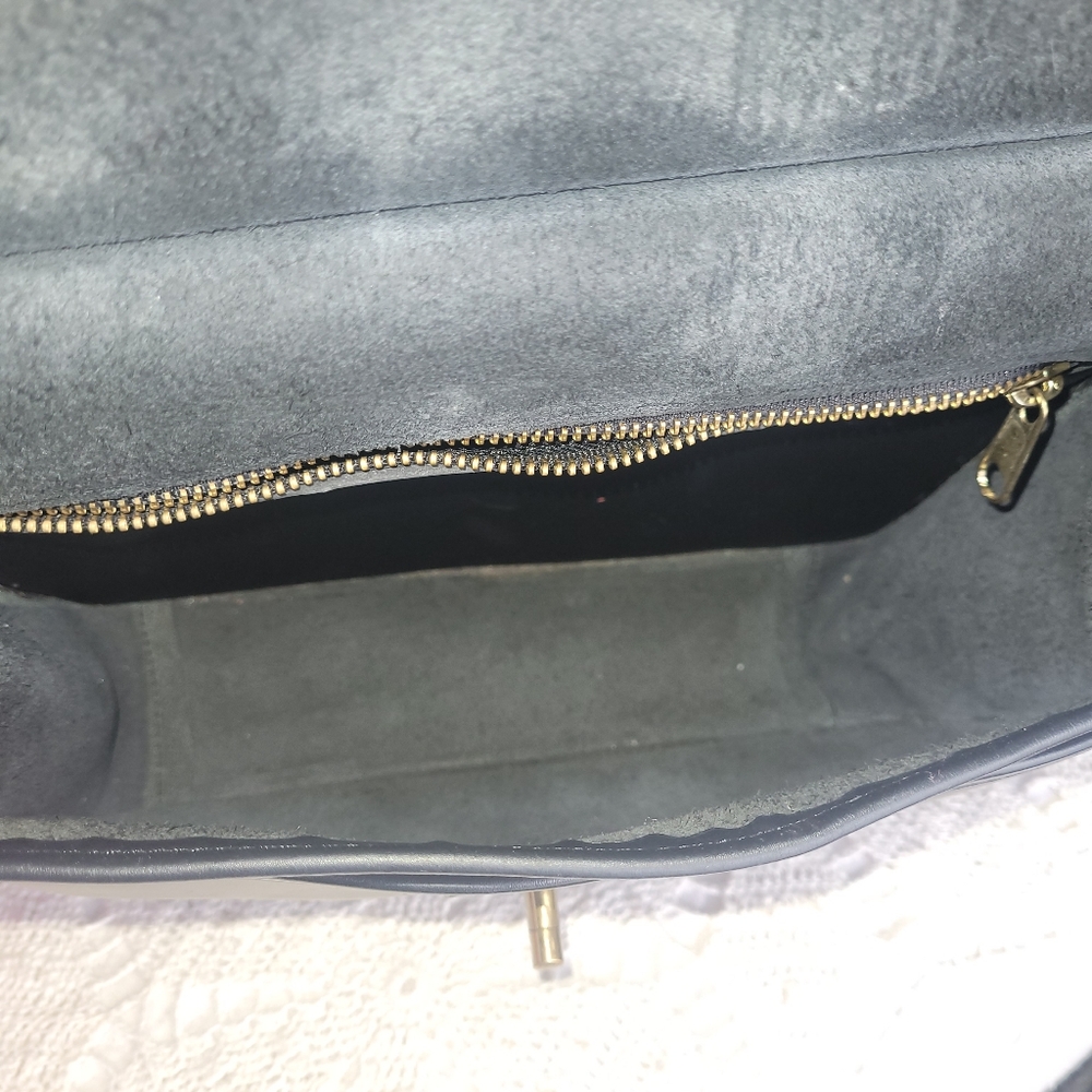 SOLD! Vintage Coach Black 2 Way Shoulder Bag Handbag Brass Hardware Turnlock - Picture 13 of 16
